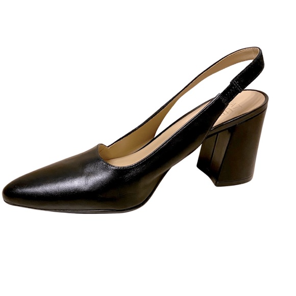 Naturalizer Hannie Leather N5 Contour Block Heel Pump Slingback Black 7w - Picture 2 of 6